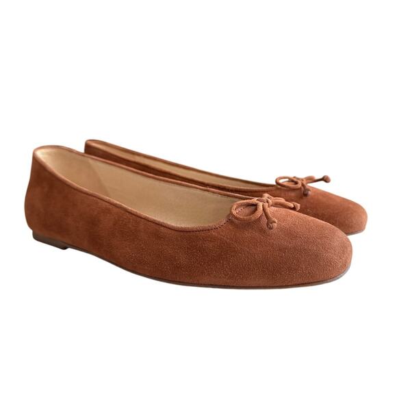 NWOT Jack Rogers Kenlyn Brown Suede Ballet Flat Size 9.5 - Picture 1 of 8